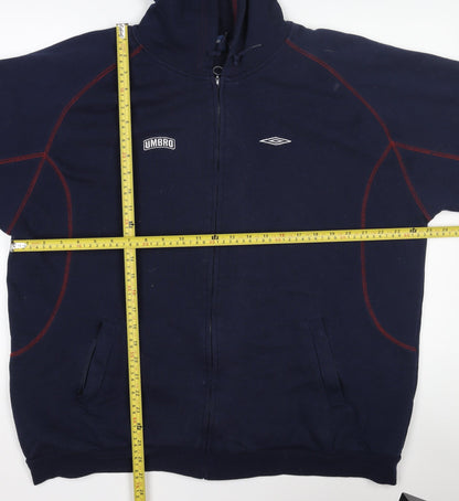Umbro Men's Blue XL Track Jacket Hooded Full Zip Activewear
