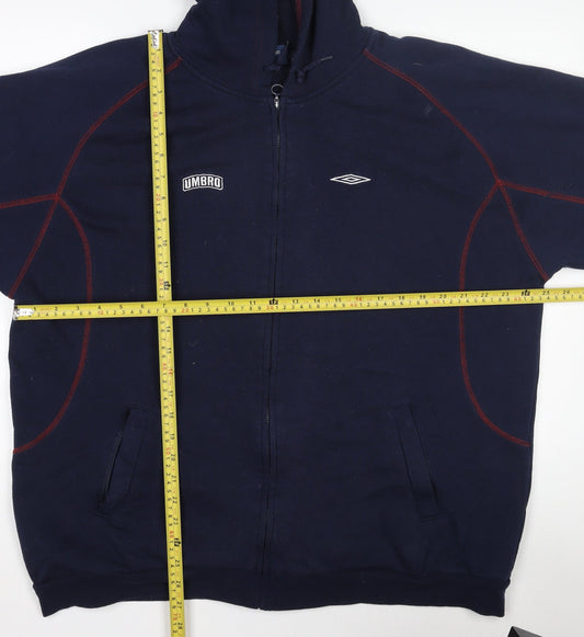Umbro Men's Blue XL Track Jacket Hooded Full Zip Activewear