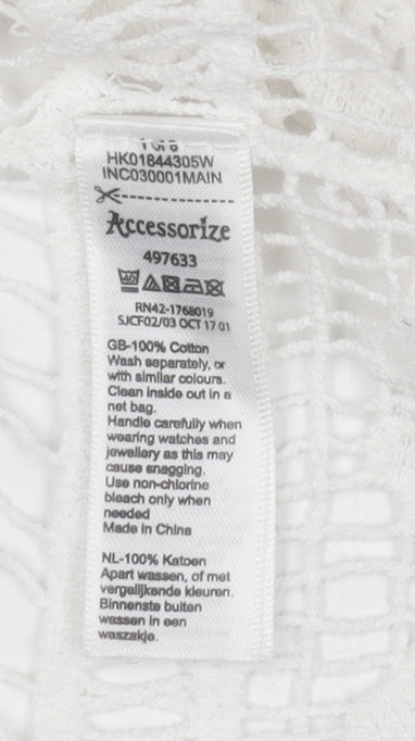 Accessorize Women’s White Cotton Lace Cropped Blouse M