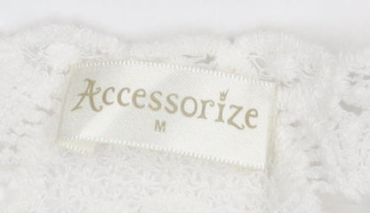 Accessorize Women’s White Cotton Lace Cropped Blouse M