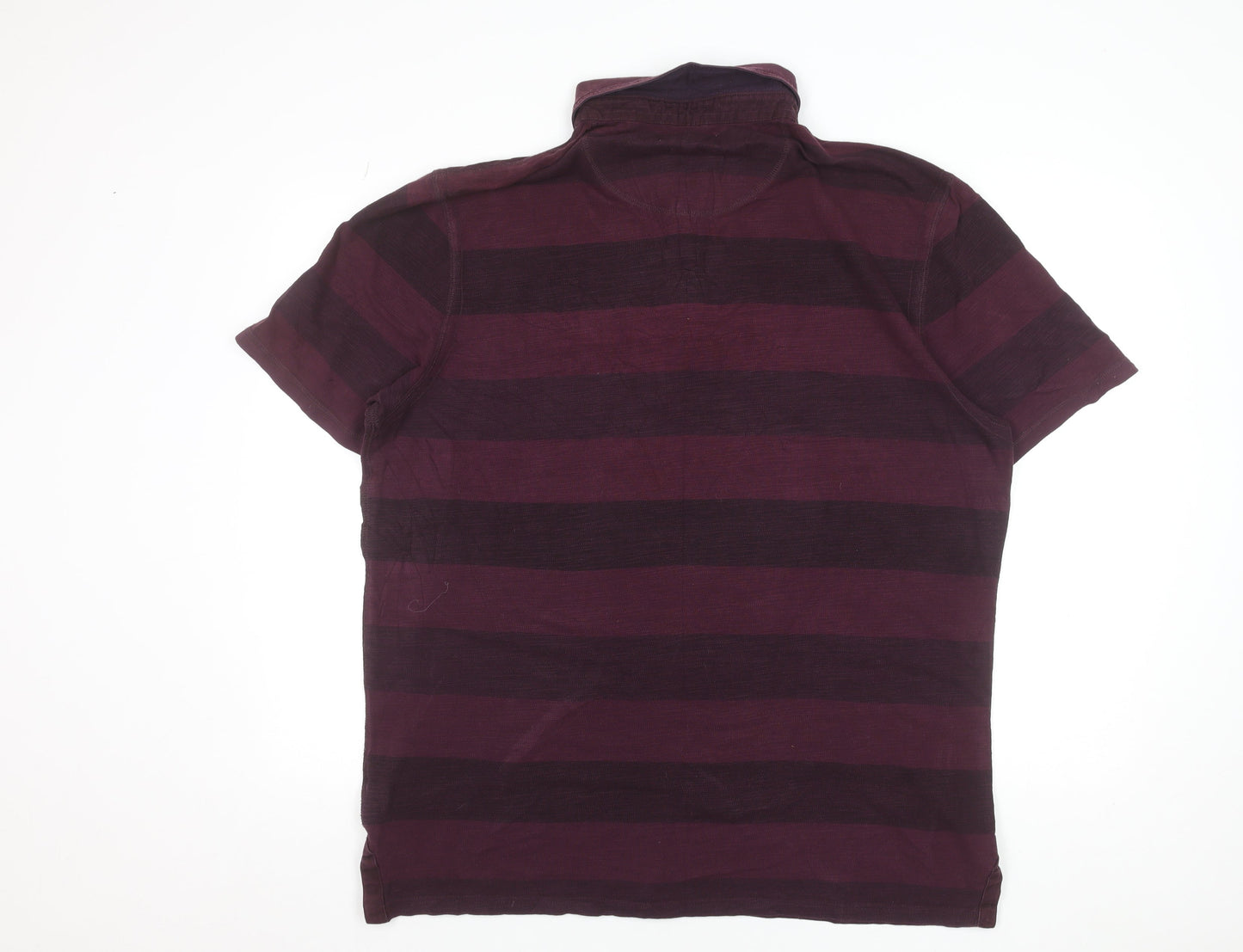 Kurt & Coast Men's Purple Striped Cotton Polo Shirt XL Tailored Fit
