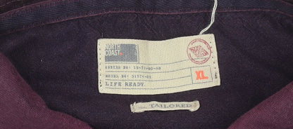 Kurt & Coast Men's Purple Striped Cotton Polo Shirt XL Tailored Fit