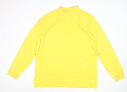 Ralph Lauren Men's Yellow Long Sleeve Polo Shirt XXL Cotton Classic