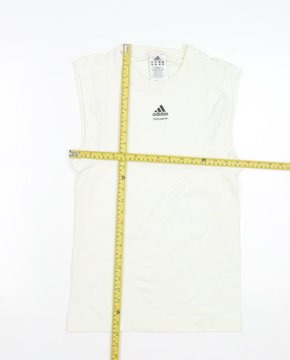 Adidas Women’s White Techfit Sleeveless Tank Top XL Climalite Activewear
