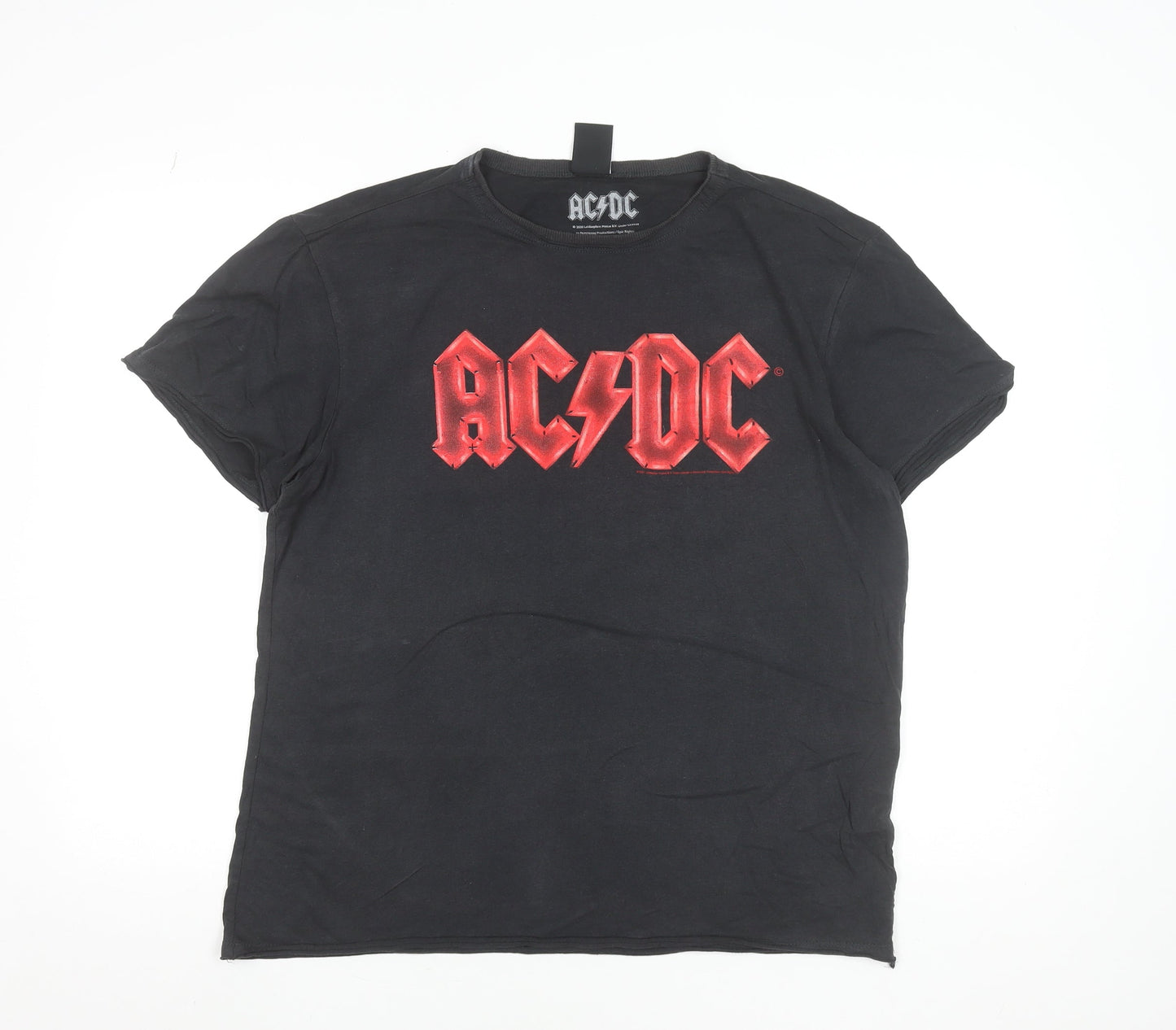 AC/DC Women's Black Cotton Short Sleeve Graphic Band T-Shirt Size L