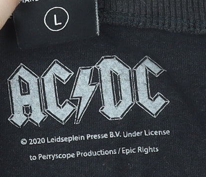 AC/DC Women's Black Cotton Short Sleeve Graphic Band T-Shirt Size L