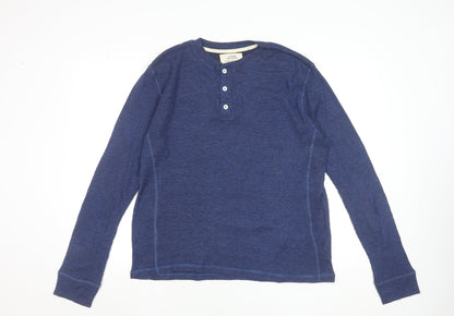 Urban Heritage Men's Blue Long Sleeve Henley T-Shirt Size L