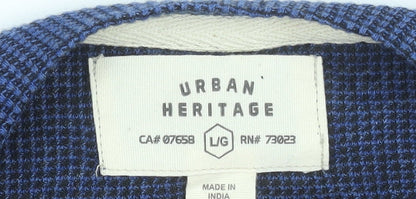 Urban Heritage Men's Blue Long Sleeve Henley T-Shirt Size L