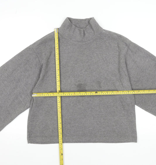 ASOS Design Women’s Grey Cropped Mock Neck Long Sleeve Top Size S
