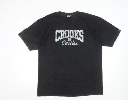 Mens UK Size XL Crooks & Castles Black  T-Shirt