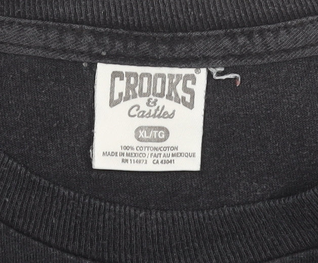Mens UK Size XL Crooks & Castles Black  T-Shirt
