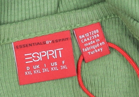 Esprit Women Green Cotton Ruffle Camisole Tank Top Size XL