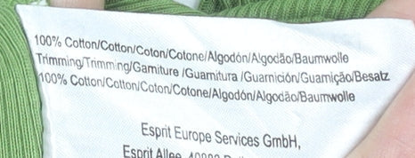 Esprit Women Green Cotton Ruffle Camisole Tank Top Size XL