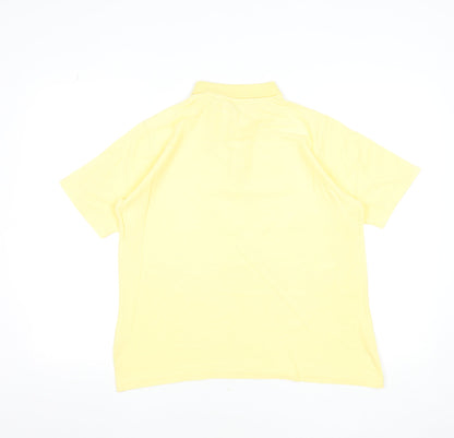 EWM Pure Classics Women's Yellow 100% Cotton Short Sleeve Polo Shirt M 14-16