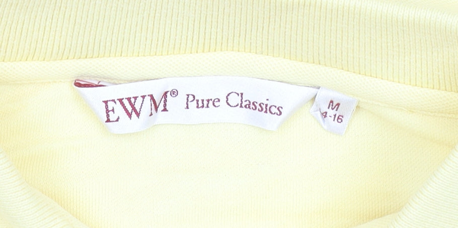 EWM Pure Classics Women's Yellow 100% Cotton Short Sleeve Polo Shirt M 14-16