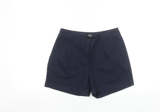 Oasis Women Blue Size 8 Chino Shorts Cotton Twill