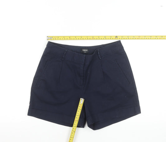 Oasis Women Blue Size 8 Chino Shorts Cotton Twill