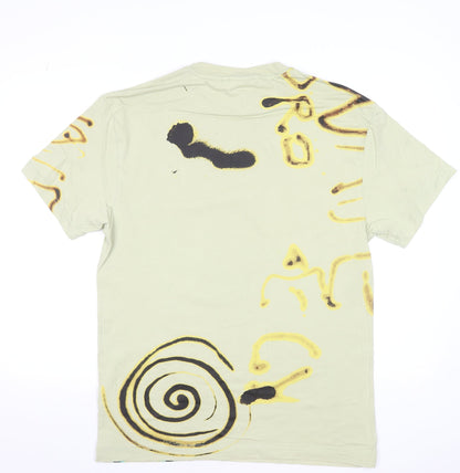 Weekday Men's Beige Art Print Graphic T-Shirt Size S