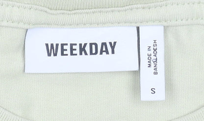 Weekday Men's Beige Art Print Graphic T-Shirt Size S