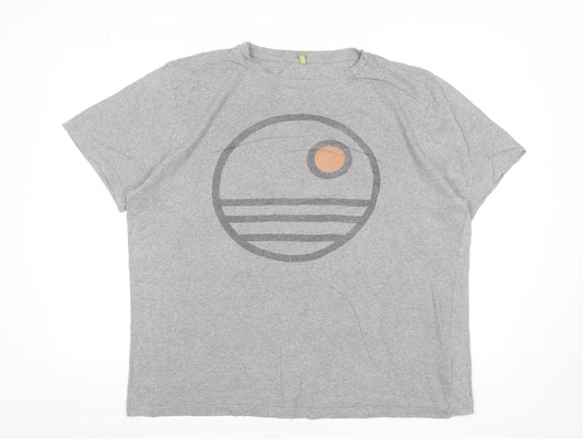 Rapanui Men’s Grey XL Organic Cotton Graphic Print T-Shirt