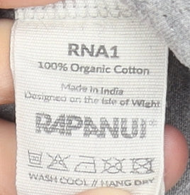 Rapanui Men’s Grey XL Organic Cotton Graphic Print T-Shirt