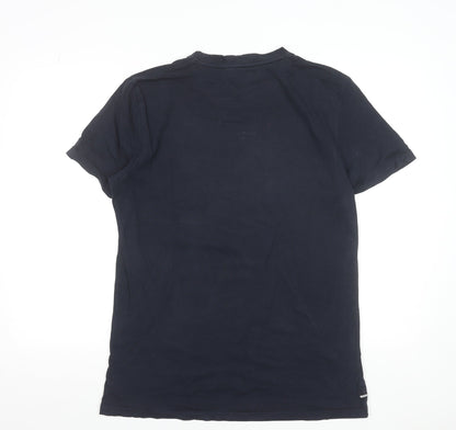 Weekend Offender Men's Navy Blue Cotton Crew Neck T-Shirt M
