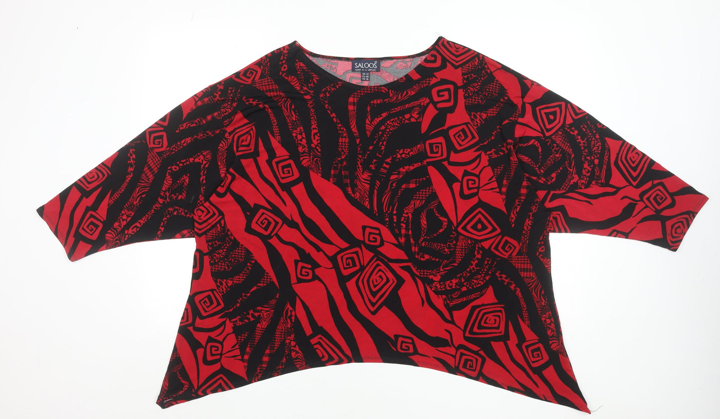 Womens UK Size 22 Saloos Red Tunic Blouse
