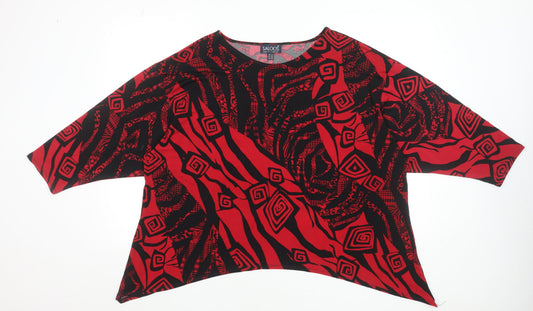 Womens UK Size 22 Saloos Red Tunic Blouse