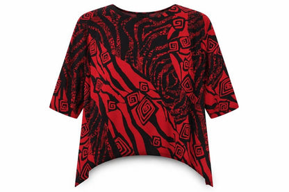 Womens UK Size 22 Saloos Red Tunic Blouse