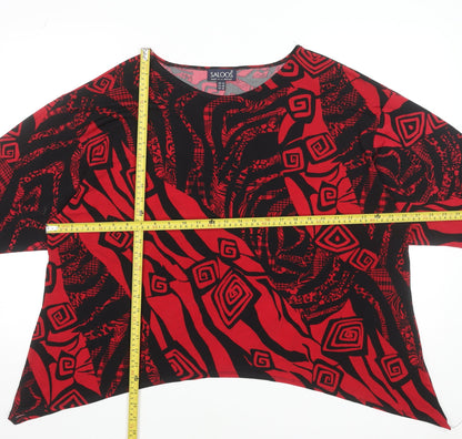 Womens UK Size 22 Saloos Red Tunic Blouse