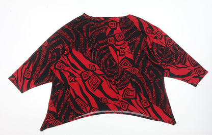 Womens UK Size 22 Saloos Red Tunic Blouse