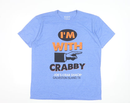 Landry’s Men’s Blue XL Crew Neck Funny Graphic T-Shirt