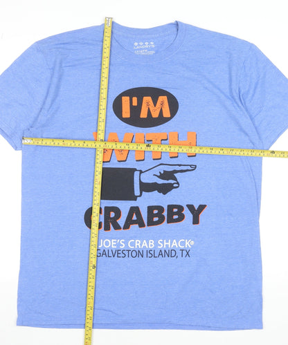 Landry’s Men’s Blue XL Crew Neck Funny Graphic T-Shirt