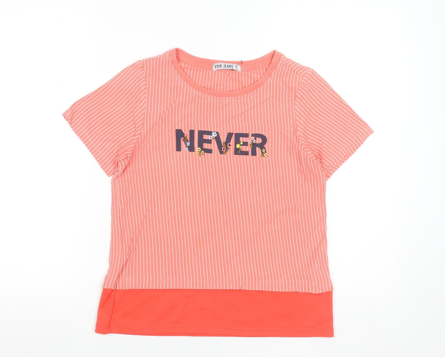 Womens UK Size S Voir Jeans Pink Basic T-Shirt
