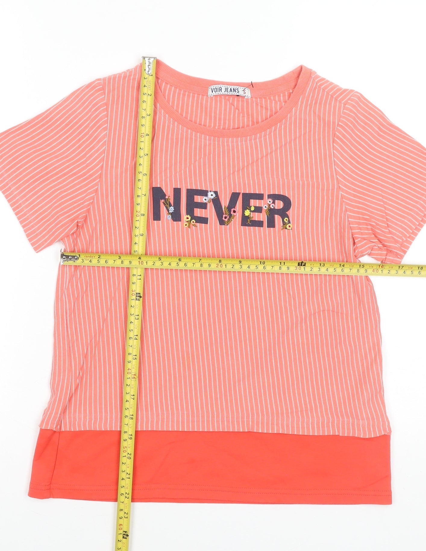 Womens UK Size S Voir Jeans Pink Basic T-Shirt