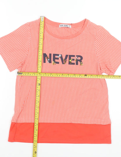 Womens UK Size S Voir Jeans Pink Basic T-Shirt