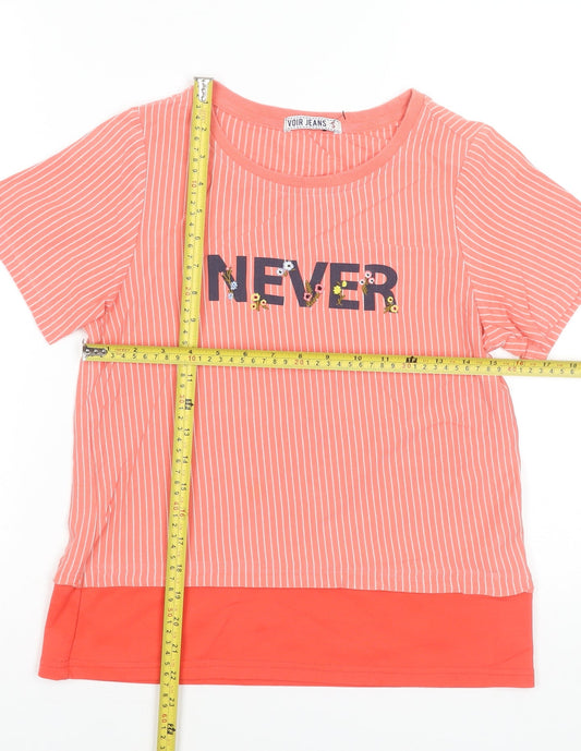 Womens UK Size S Voir Jeans Pink Basic T-Shirt