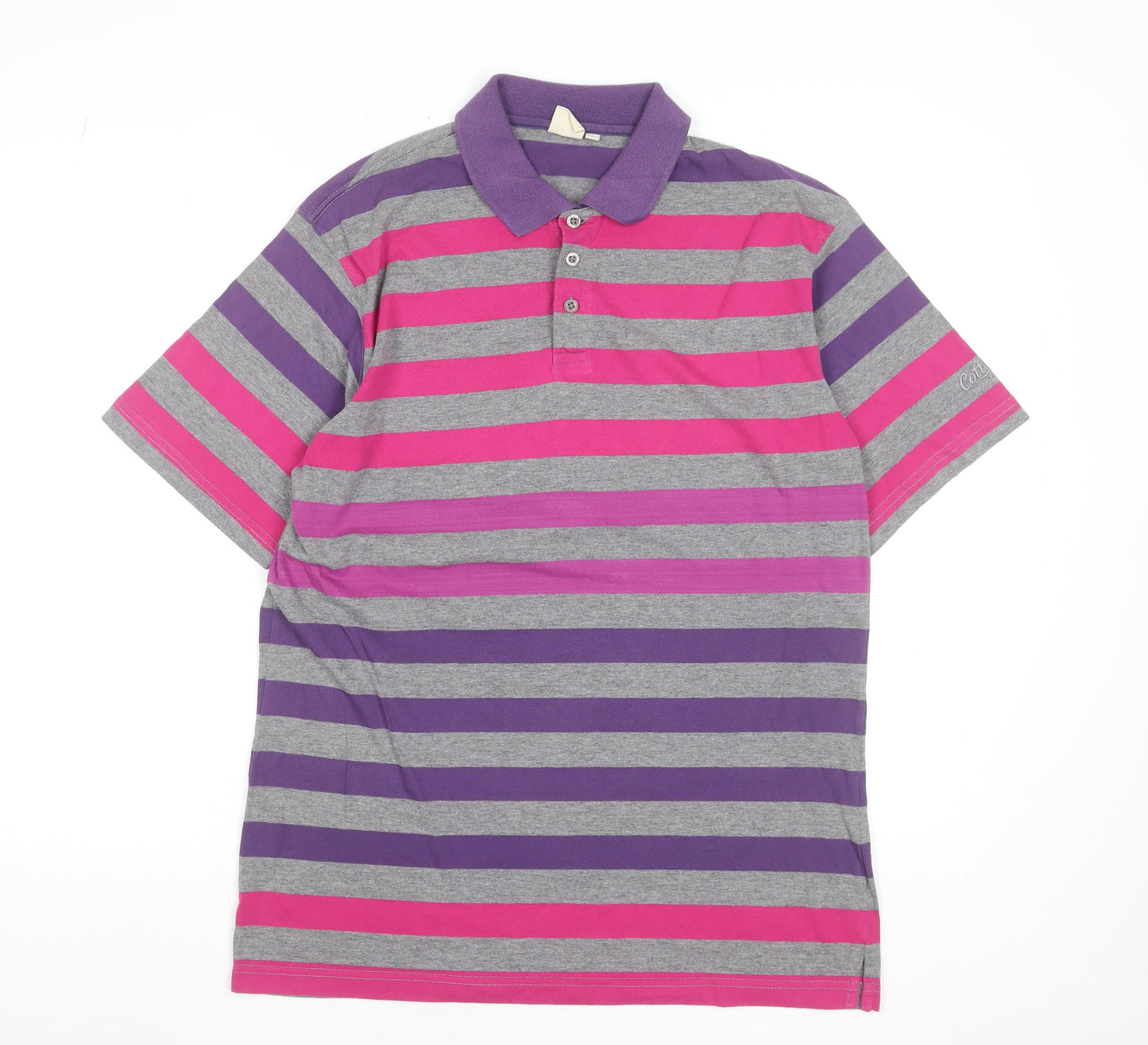 Cotton Traders Mens Multicoloured Striped Polo Shirt Size M
