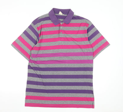 Cotton Traders Mens Multicoloured Striped Polo Shirt Size M