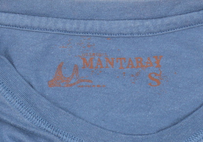 Mantaray Men's Blue Graphic Wave Cotton T-Shirt Size S