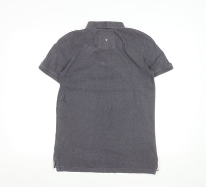 FatFace Men's Grey Striped Cotton Polo Shirt Size XS