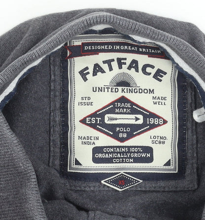 FatFace Men's Grey Striped Cotton Polo Shirt Size XS