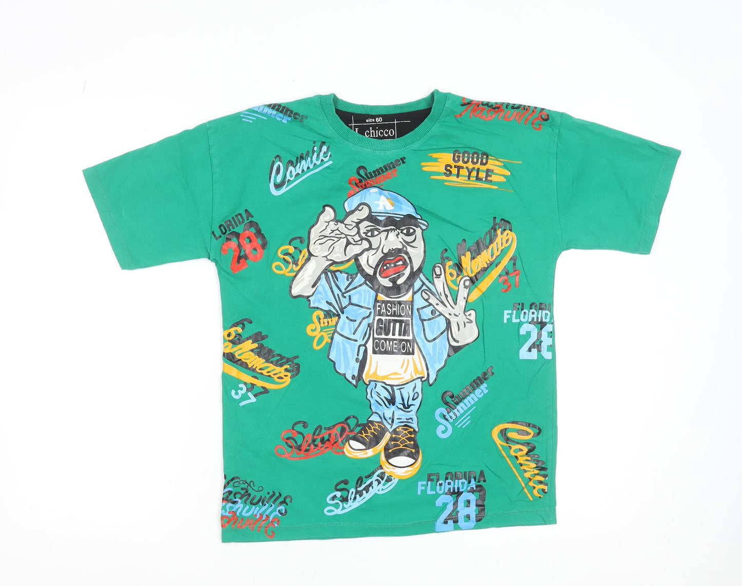Boys UK Size 12 Years L.chicco Green Basic T-Shirt