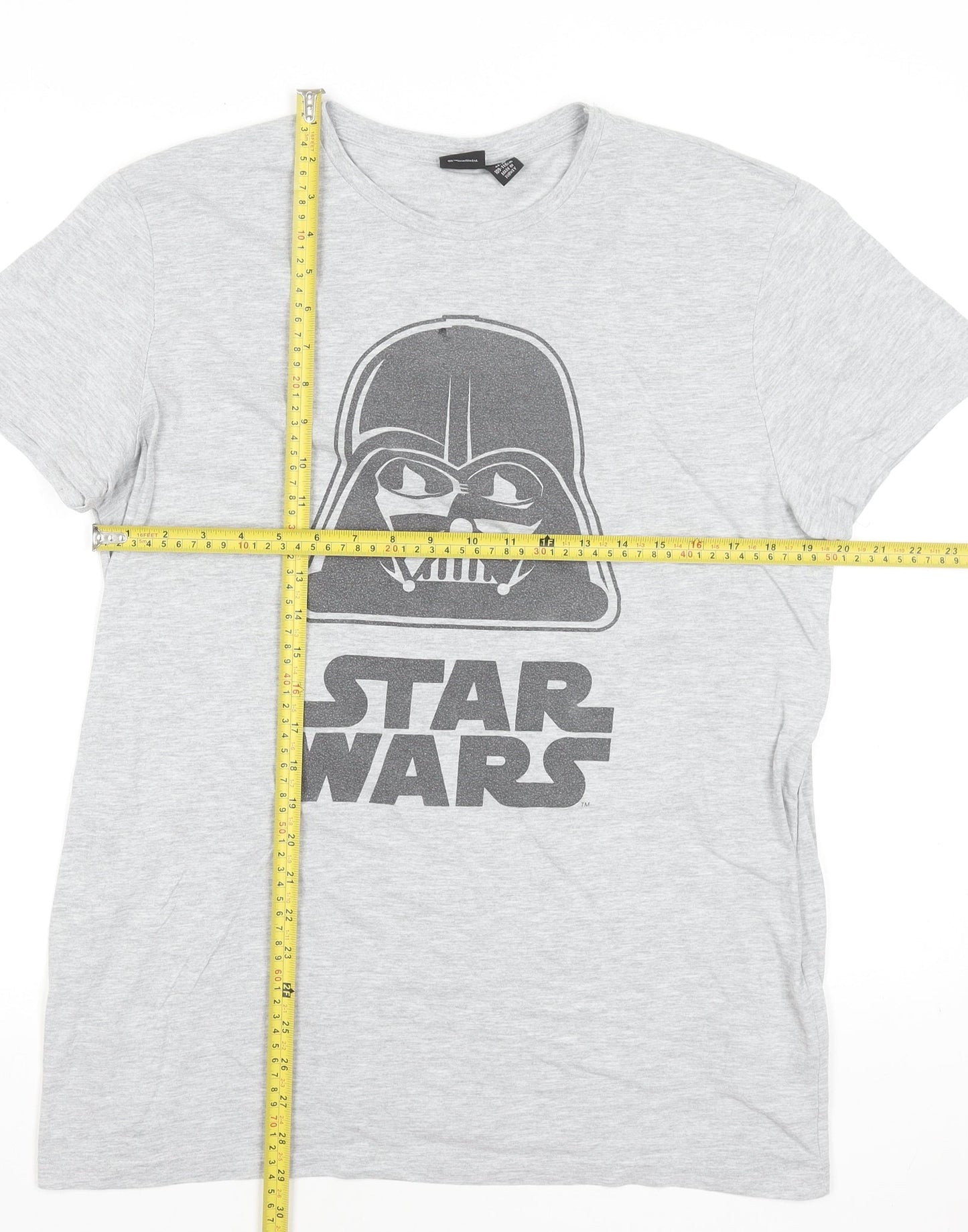 Star Wars Men's Grey Darth Vader Graphic T-Shirt XL Movie Tee