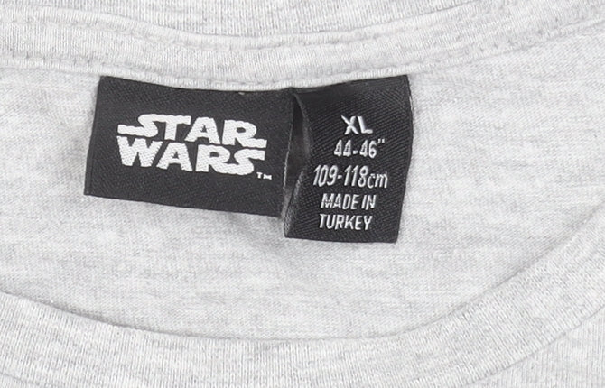 Star Wars Men's Grey Darth Vader Graphic T-Shirt XL Movie Tee