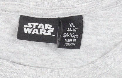 Star Wars Men's Grey Darth Vader Graphic T-Shirt XL Movie Tee