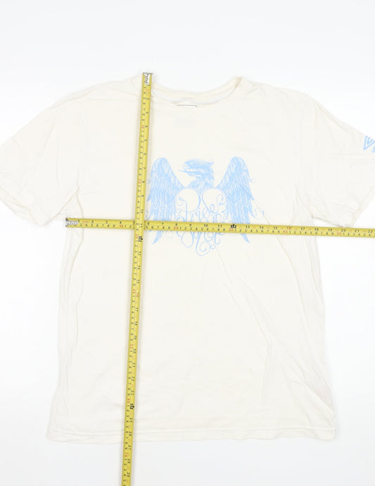 Umbro Men's White Graphic Sports T-Shirt Size L Short Sleeve Cotton