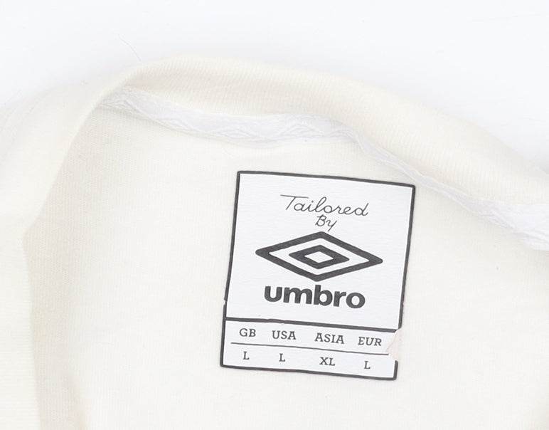 Umbro Men's White Graphic Sports T-Shirt Size L Short Sleeve Cotton
