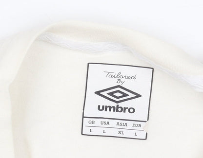 Umbro Men's White Graphic Sports T-Shirt Size L Short Sleeve Cotton