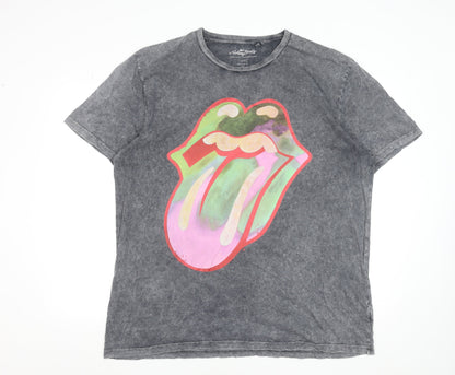 Next Men’s Grey Rolling Stones Band T-Shirt 2XL Regular Fit Cotton